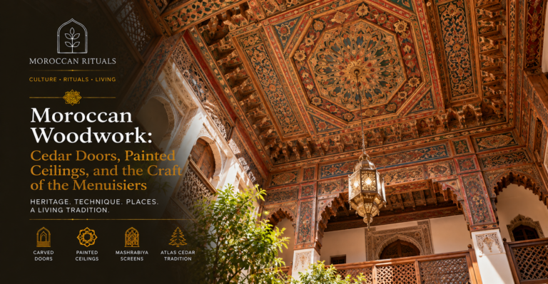 Moroccan Woodwork: Cedar Doors, Painted Ceilings, and the Craft of the Menuisiers